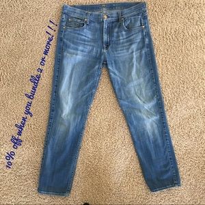 7 For All Mankind Light Wash Relaxed Skinny Jeans